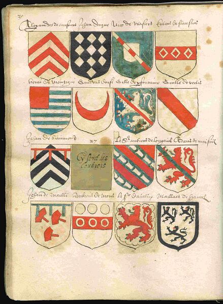 Bestand:Page 30 from a copy of Wapenboek Beyeren (armorial) from ca. 1600.jpg