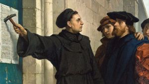 Uitbeelding-dat-Luther-zijn-95-stellingen-op-de-deur-van-de-slotkerk-te-Wittenberg-gespijkerd-zou-hebben-(Ferdinand-Pauwels-1872).jpg