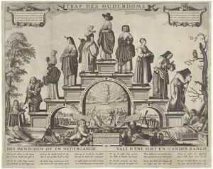 Trap des Ouderdoms met vrouwen, Pieter Hendricksz. Schut, ca. 1612-1652
