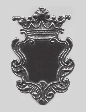 Model van een koningsschild, waarvan er 13 zijn gemaakt in de periode 1841-1922