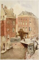 De Osjessluis in Amsterdam, 1855, aquarel op papier, Stadsarchief Amsterdam