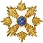 Een ster zoals van de Orde van de Nederlandse Leeuw, zoals die door de prins wordt gedragen.