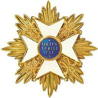 Een ster van de Orde van de Nederlandse Leeuw zoals die door Prinses Margriet wordt gedragen.