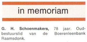 In memoriam G H Schoenmakers