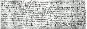 fragment van de akte van 15 februari 1368.