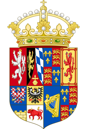 Coat of Arms of Elisabetta Stuart as Queen of Bohemia.svg