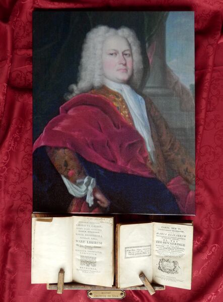 Bestand:Charles Philippe de Patin with Mare Liberum books - archive Declercq de Silva.jpg