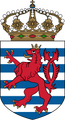 Het kleine schild van het volledig gedwarsbalkte wapen van Luxemburg