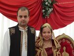 Een moslim-bruidspaar in India
