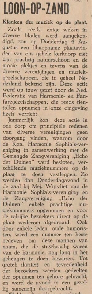 Filmopname gaat niet door; Echo van het Zuiden 8 augustus 1949