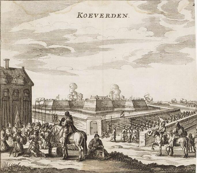Bestand:Coevorden taken by Maurice of Nassau in 1592 - Coevorden ingenomen door Maurits in 1592 (Johannes Janssonius).jpg