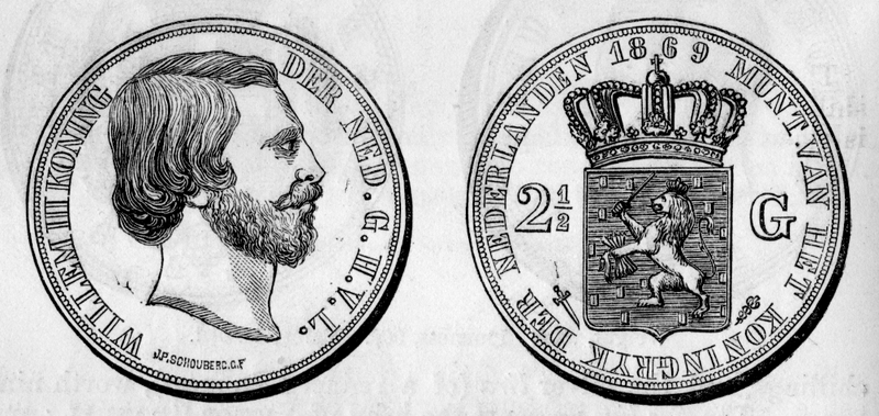 Bestand:1869 Dutch 2.5 guilders both.png