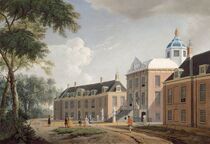 Huis ten Bosch na de uitbreiding in 1733-1737 met twee vleugels en een nieuwe façade van het hoofdgebouw, door Jan ten Compe (1713-1761)