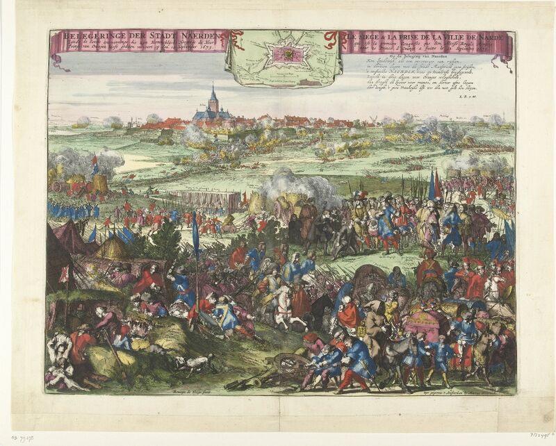 Belegering en verovering van Naarden door Willem van Oranje op 12 september 1673 Romeyn de Hooghe. Collectie Rijksmuseum Amsterdam, objectnummer RP-P-OB-79.278