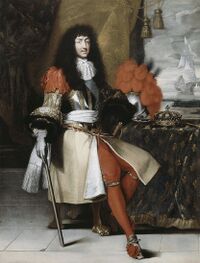 Portret van Lodewijk XIV (1638-1715) uit ca. 1670. Anoniem (naar Claude Lefèbvre). Collectie museum Chateau de Versailles (Parijs). Via Wikimedia Commons.