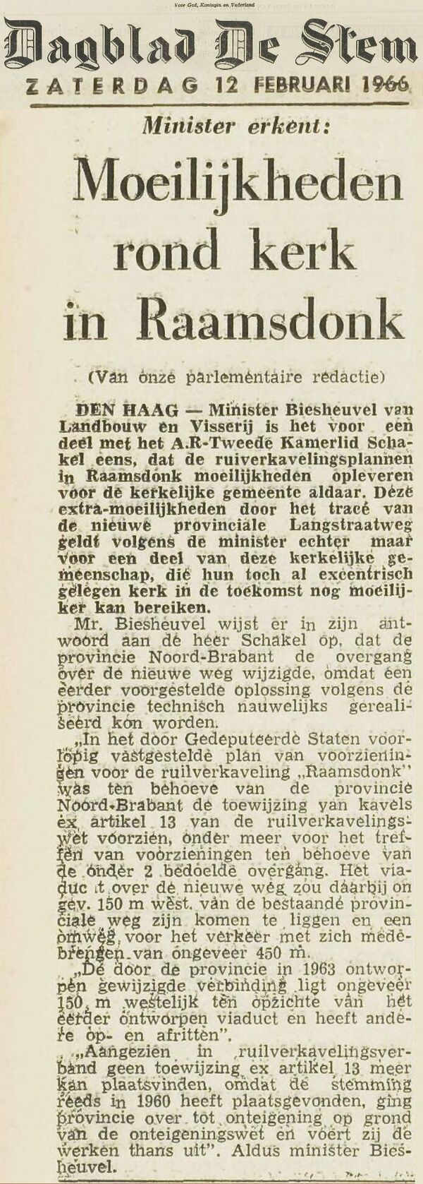 Dagblad De Stem 12 februari 1966