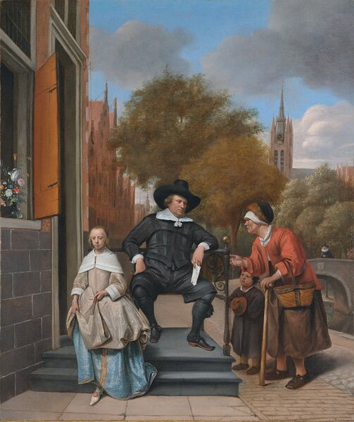 Bestand:Jan Steen - Adolf en Catharina Croeser aan de Oude Delft 1655.jpg