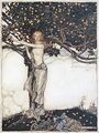 Freya en haar appelboom aan het eind van de wereld door Arthur Rackham.
