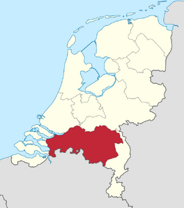 Kaart: Provincie Noord-Brabant in Nederland