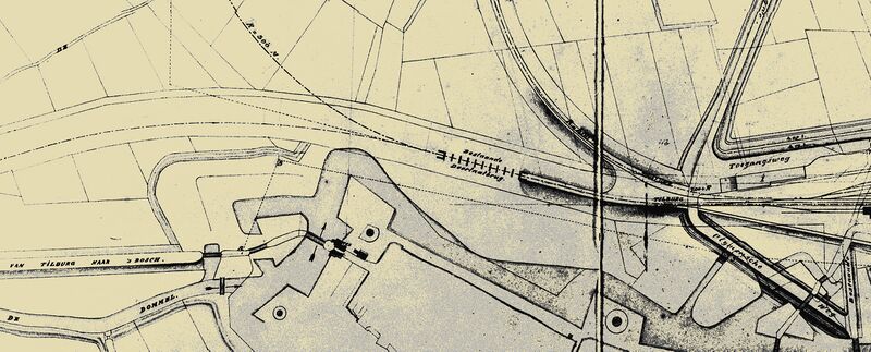 Detail - Eerste plan tot aansluiting aan het station 's-Hertogenbosch - Ingezonden bij brief dd 27-11-1879