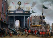 Blijde Inkomst van hertog Frans van Anjou in Antwerpen op 19 februari 1582 (Rijksmuseum Amsterdam)