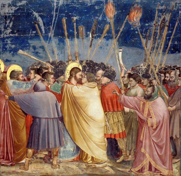 Bestand:Giotto - Scrovegni - -31- - Kiss of Judas.jpg