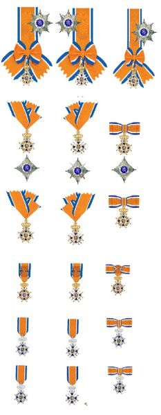 Bestand:Orde van Oranje-Nassau in 2012 Model- en damesversierselen.jpg