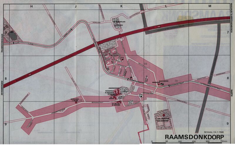 Kaart Raamsdonk omstreeks 1990