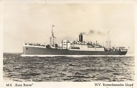 M.S. "Kota Baroe" van N.V. Rotterdamsche Lloyd op volle zee