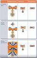 Een overzicht van de verschillende onderscheidingen in de Orde van Oranje-Nassau voor dames